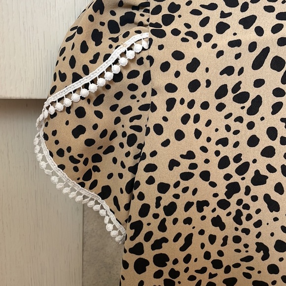 Shein Allover Print Petal Sleeve Blouse - Picture 7 of 9